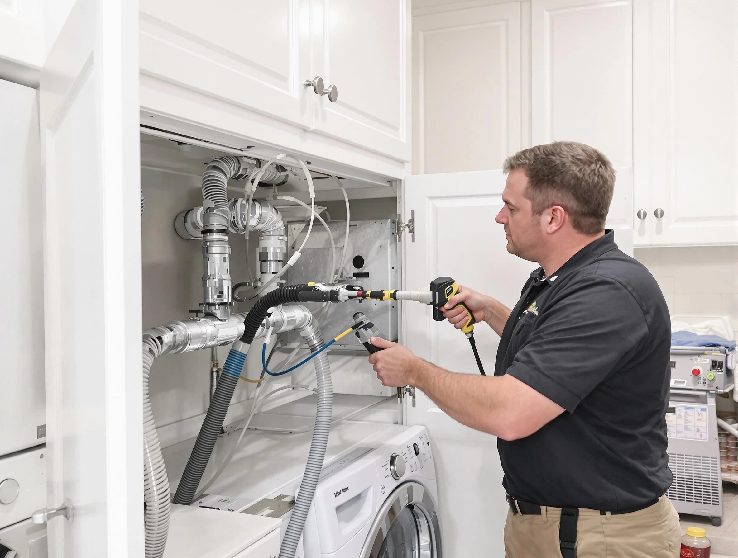 Mountain Park Dryer Vent Cleaning professional removing severe blockage from a clogged dryer vent in Mountain Park