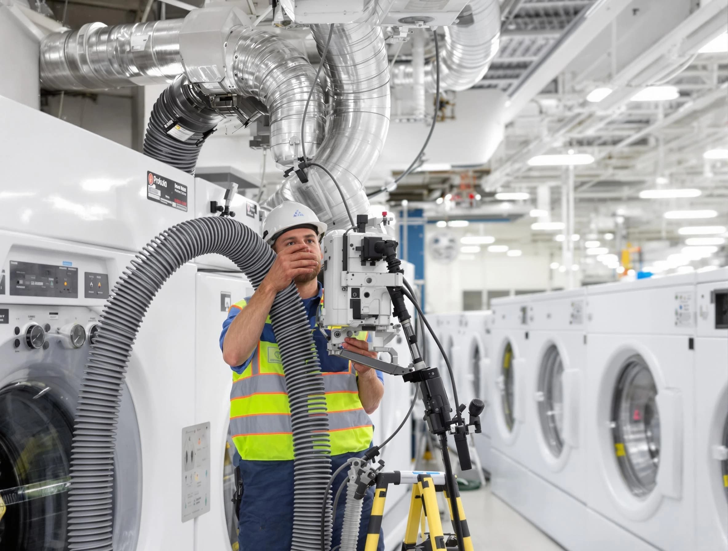 Mountain Park Dryer Vent Cleaning team performing commercial-grade dryer vent cleaning at a business facility in Mountain Park